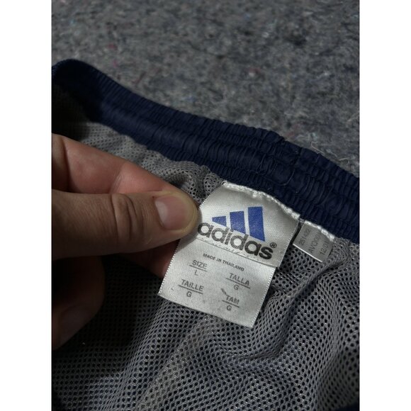 Adidas Y2K Track Pants Windbreaker Material Men’s L Blue Wide Leg Hip Hop - Picture 8 of 8